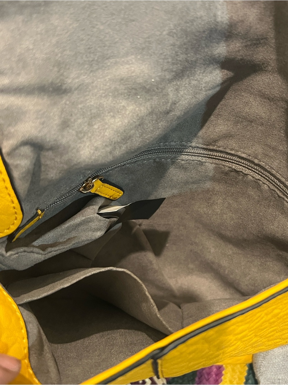 Vince Camuto Mustard Pebbled Leather Crossbody - Picture 4 of 9